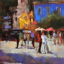 &quot;Sintra Square,&quot; a Pastel Painting by Aline Ordman