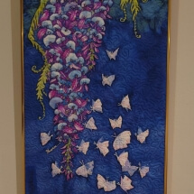 64 Thomas, Shaaron Wisteria Embellished &amp; Quilted Silk Painting 