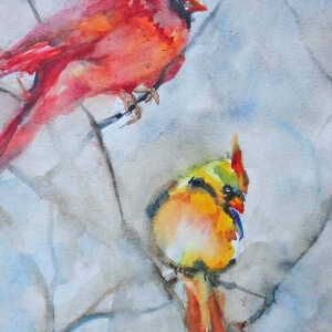 &quot;Birds&quot; Watercolor by Jan Ross