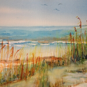 &quot;By the Sea&quot; Watercolor by Jan Ross