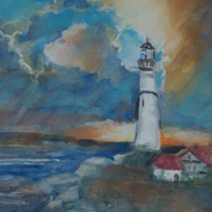 &quot;Lighthouse&quot; Watercolor by Jan Ross