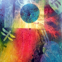 &quot;Dragonfly Journey&quot; Oil &amp; Cold Wax by Mary Montague Sikes