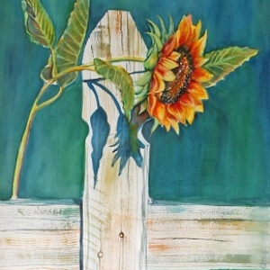&quot;Sunflower on Moon Street&quot; Watercolor by Jan Ross