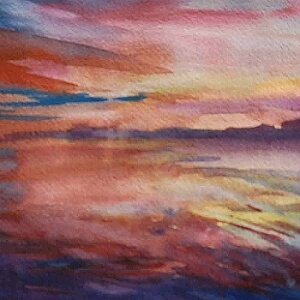 &quot;Sunset on the Calibogue&quot; Watercolor by Jan Ross