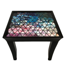 Macaluso, Jean_Pink Sands_Acrylic on Square Side Table_Picture 2 of 2