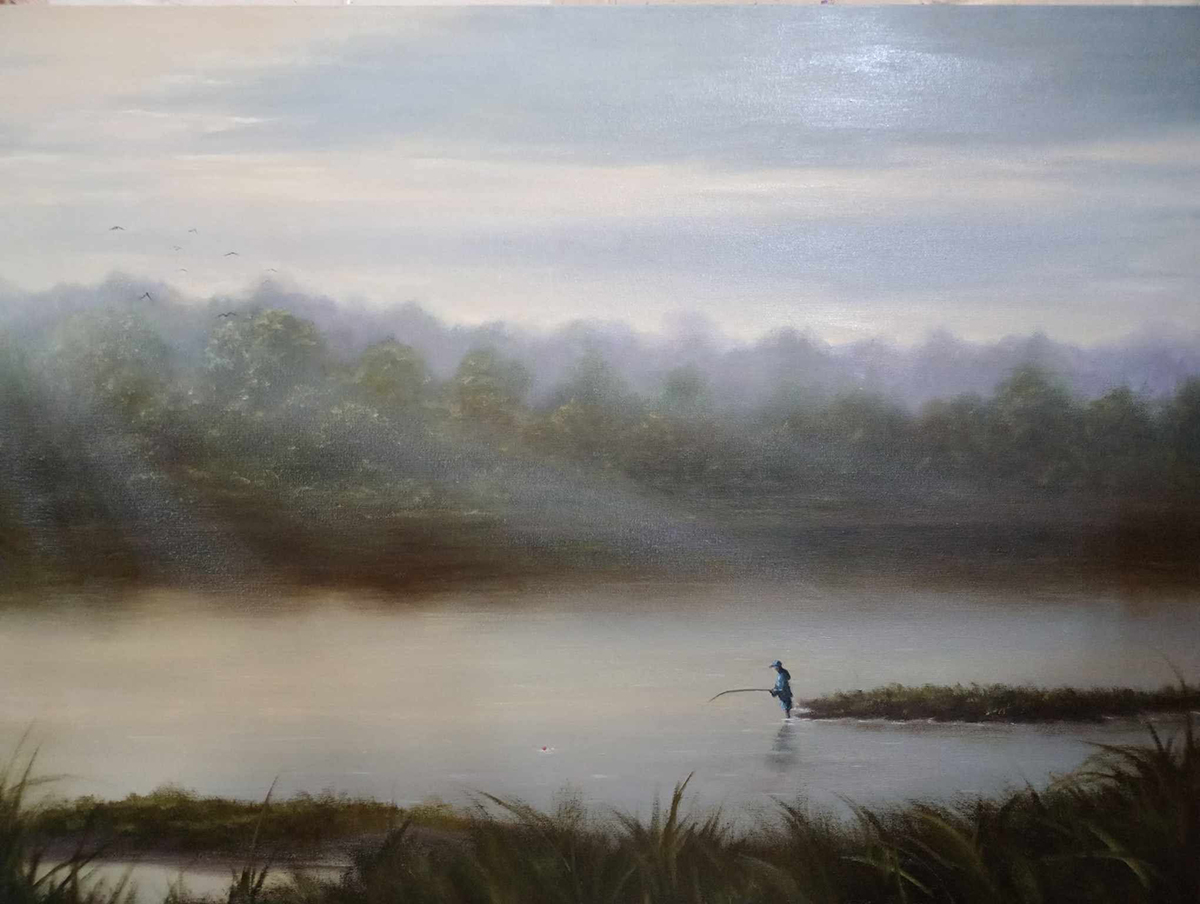 Artwork by Frank Gorman with Art League of Hilton Head Logo